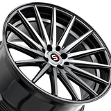 1 X Spec-1 SP-69 Gloss Black & Machined & Undercut 17X7.5 5x114.3/5x120 73.1 Hub 42 Offset Black Wheel Rim