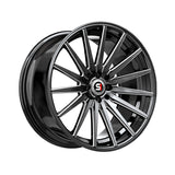 1 X Spec-1 SP-69 Gloss Black & Milled 18X8 4x100/4x114.3 73.1 Hub 38 Offset Black Wheel Rim