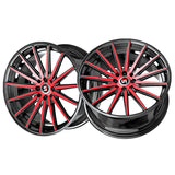 1 X Spec-1 SP-69 Gloss Black & Red Machined 18X8 5x110/5x114.3 73.1 Hub 38 Offset Black, Red Wheel Rim