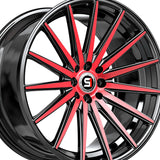 1 X Spec-1 SP-69 Gloss Black & Red Machined 18X8 5x110/5x114.3 73.1 Hub 38 Offset Black, Red Wheel Rim