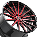 1 X Spec-1 SP-69 Gloss Black & Red Machined 18X8 5x110/5x114.3 73.1 Hub 38 Offset Black, Red Wheel Rim