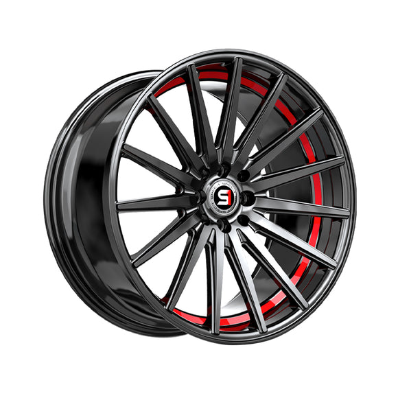 1 X Spec-1 SP-69 Gloss Black & Red Undercut 17X7.5 5x114.3/5x120 73.1 Hub 42 Offset Black, Red Wheel Rim