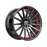 1 X Spec-1 SP-69 Gloss Black & Red Undercut 17X7.5 4x100/4x114.3 73.1 Hub 42 Offset Black, Red Wheel Rim