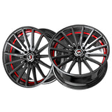 1 X Spec-1 SP-69 Gloss Black & Red Undercut 17X7.5 4x100/4x114.3 73.1 Hub 42 Offset Black, Red Wheel Rim