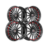 1 X Spec-1 SP-69 Gloss Black & Red Undercut 17X7.5 4x100/4x114.3 73.1 Hub 42 Offset Black, Red Wheel Rim