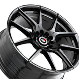 1 X Spec-1 SP-71 Gloss Black 17X8 5x114.3/5x120 73.1 Hub 42 Offset Black Wheel Rim