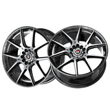 1 X Spec-1 SP-71 Gloss Black & Machined 17X8 5x100/5x114.3 73.1 Hub 42 Offset Black Wheel Rim