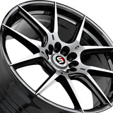 1 X Spec-1 SP-71 Gloss Black & Machined 17X8 5x100/5x114.3 73.1 Hub 42 Offset Black Wheel Rim