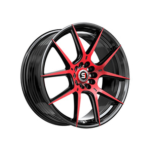 1 X Spec-1 SP-71 Gloss Black & Red Machined 17X8 5x100/5x114.3 73.1 Hub 42 Offset Black, Red Wheel Rim