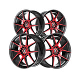 1 X Spec-1 SP-71 Gloss Black & Red Machined 17X8 4x100/4x114.3 73.1 Hub 42 Offset Black, Red Wheel Rim