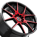 1 X Spec-1 SP-71 Gloss Black & Red Machined 17X8 5x100/5x114.3 73.1 Hub 42 Offset Black, Red Wheel Rim