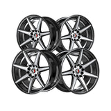 1 X Spec-1 SP-73 Gloss Black & Machined & Undercut 17X7.5 5x108/5x114.3 73.1 Hub 42 Offset Black Wheel Rim