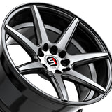 1 X Spec-1 SP-73 Gloss Black & Machined & Undercut 17X7.5 4x100/4x114.3 73.1 Hub 42 Offset Black Wheel Rim