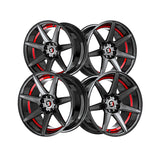 1 X Spec-1 SP-73 Gloss Black & Red Undercut 17X7.5 5x114.3/5x120 73.1 Hub 42 Offset Black, Red Wheel Rim