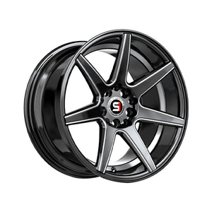 1 X Spec-1 SP-73 Gloss Black Milled & Undercut 17X7.5 5x114.3/5x120 73.1 Hub 42 Offset Black Wheel Rim