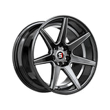 1 X Spec-1 SP-73 Gloss Black Milled & Undercut 17X7.5 5x114.3/5x120 73.1 Hub 42 Offset Black Wheel Rim