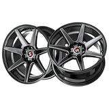1 X Spec-1 SP-73 Gloss Black Milled & Undercut 17X7.5 5x114.3/5x120 73.1 Hub 42 Offset Black Wheel Rim