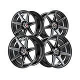 1 X Spec-1 SP-73 Gloss Black Milled & Undercut 17X7.5 5x112/5x114.3 73.1 Hub 42 Offset Black Wheel Rim