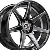 1 X Spec-1 SP-73 Gloss Black Milled & Undercut 17X7.5 5x112/5x114.3 73.1 Hub 42 Offset Black Wheel Rim