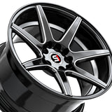 1 X Spec-1 SP-73 Gloss Black Milled & Undercut 17X7.5 5x112/5x114.3 73.1 Hub 42 Offset Black Wheel Rim