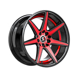 1 X Spec-1 SP-73 Gloss Black Red Machined & Undercut 17X7.5 5x100/5x114.3 73.1 Hub 42 Offset Black, Red Wheel Rim
