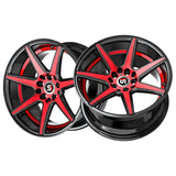 1 X Spec-1 SP-73 Gloss Black Red Machined & Undercut 17X7.5 5x100/5x114.3 73.1 Hub 42 Offset Black, Red Wheel Rim