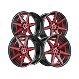 1 X Spec-1 SP-73 Gloss Black Red Machined & Undercut 17X7.5 5x100/5x114.3 73.1 Hub 42 Offset Black, Red Wheel Rim