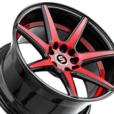 1 X Spec-1 SP-73 Gloss Black Red Machined & Undercut 17X7.5 5x100/5x114.3 73.1 Hub 42 Offset Black, Red Wheel Rim