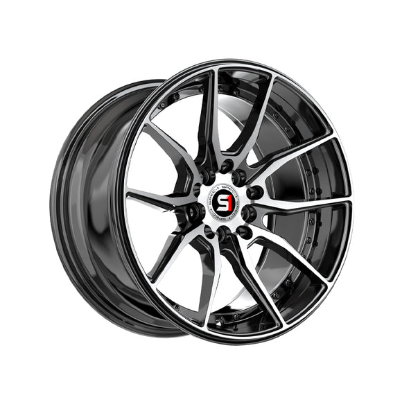 1 X Spec-1 SP-77 Gloss Black & Machined 16X8 4x100/4x114.3 73.1 Hub 20 Offset Black Wheel Rim