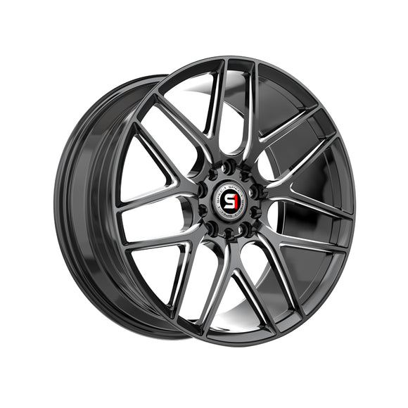 1 X Spec-1 SP-78 Gloss Black & Milled 18X8 5x112/5x114.3 73.1 Hub 35 Offset Black Wheel Rim