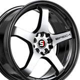 1 X Spec-1 SPT-31 Gloss Black & Machined 19X9.5 5x100/5x114.3 73.1 Hub 42 Offset Black Wheel Rim