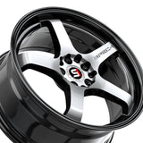1 X Spec-1 SPT-31 Gloss Black & Machined 19X9.5 5x100/5x114.3 73.1 Hub 42 Offset Black Wheel Rim