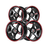 1 X Spec-1 SPT-31 Gloss Black & Red Line 20X10.5 Blank 4x/5x 73.1 Hub 22 Offset Black, Red Wheel Rim