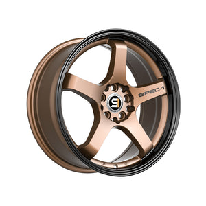 1 X Spec-1 SPT-31 Matte Bronze & Black Lip 18X8.5 4x100/4x114.3 73.1 Hub 38 Offset Bronze, Black Wheel Rim