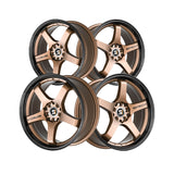 1 X Spec-1 SPT-31 Matte Bronze & Black Lip 18X8.5 4x100/4x114.3 73.1 Hub 38 Offset Bronze, Black Wheel Rim