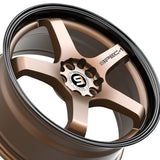 1 X Spec-1 SPT-31 Matte Bronze & Black Lip 19X9.5 Blank 4x/5x 73.1 Hub 25 Offset Bronze, Black Wheel Rim