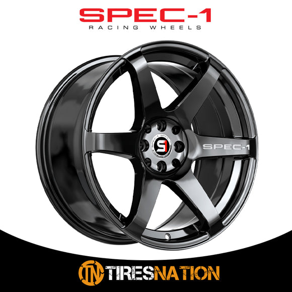 1 X Spec-1 SPT-32 Gloss Black 18X8 4x100/4x114.3 73.1 Hub 34 Offset Black Wheel Rim