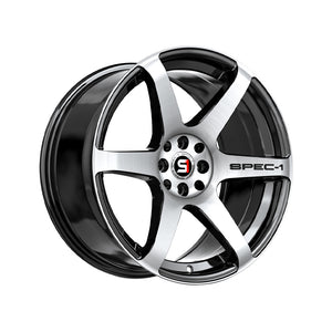 1 X Spec-1 SPT-32 Gloss Black & Machined 18X9 4x100/4x114.3 73.1 Hub 38 Offset Black Wheel Rim