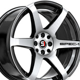 1 X Spec-1 SPT-32 Gloss Black & Machined 18X9 4x100/4x114.3 73.1 Hub 38 Offset Black Wheel Rim
