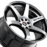 1 X Spec-1 SPT-32 Gloss Black & Machined 18X9 4x100/4x114.3 73.1 Hub 38 Offset Black Wheel Rim