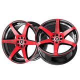 1 X Spec-1 SPT-32 Gloss Black & Red Machined 17X8 5x108/5x114.3 73.1 Hub 42 Offset Black, Red Wheel Rim