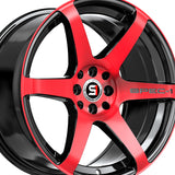 1 X Spec-1 SPT-32 Gloss Black & Red Machined 17X8 5x100/5x114.3 73.1 Hub 42 Offset Black, Red Wheel Rim
