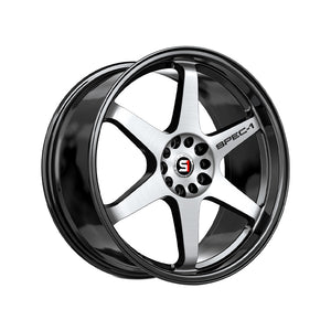 1 X Spec-1 SPT-33 Gloss Black & Machined 17X8 5x110/5x114.3 73.1 Hub 38 Offset Black Wheel Rim