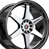 1 X Spec-1 SPT-33 Gloss Black & Machined 18X8.5 4x100/4x114.3 73.1 Hub 38 Offset Black Wheel Rim