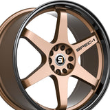 1 X Spec-1 SPT-33 Matte Bronze & Black Lip 17X8 5x100/5x114.3 73.1 Hub 38 Offset Bronze, Black Wheel Rim