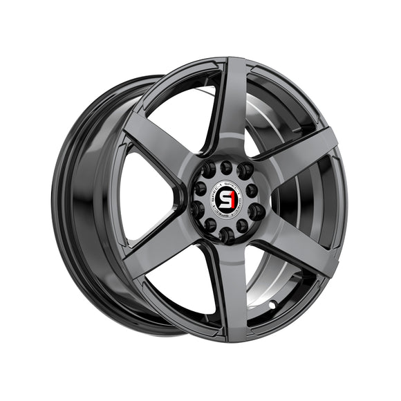 1 X Spec-1 SPT-34 Gloss Black 16X7 5x100/5x114.3 73.1 Hub 30 Offset Black Wheel Rim
