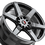 1 X Spec-1 SPT-34 Gloss Black 16X7 5x100/5x114.3 73.1 Hub 30 Offset Black Wheel Rim