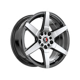 1 X Spec-1 SPT-34 Gloss Black & Machined 16X7 5x100/5x114.3 73.1 Hub 30 Offset Black Wheel Rim