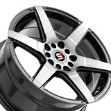 1 X Spec-1 SPT-34 Gloss Black & Machined 16X7 5x100/5x114.3 73.1 Hub 30 Offset Black Wheel Rim