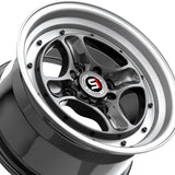 1 X Spec-1 SPT-35 Gloss Black & Machined Lip 15X8 4x100/4x114.3 73.1 Hub 25 Offset Black Wheel Rim